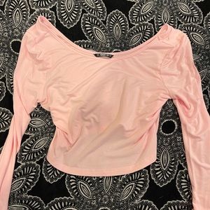 light pink off the shoulder top